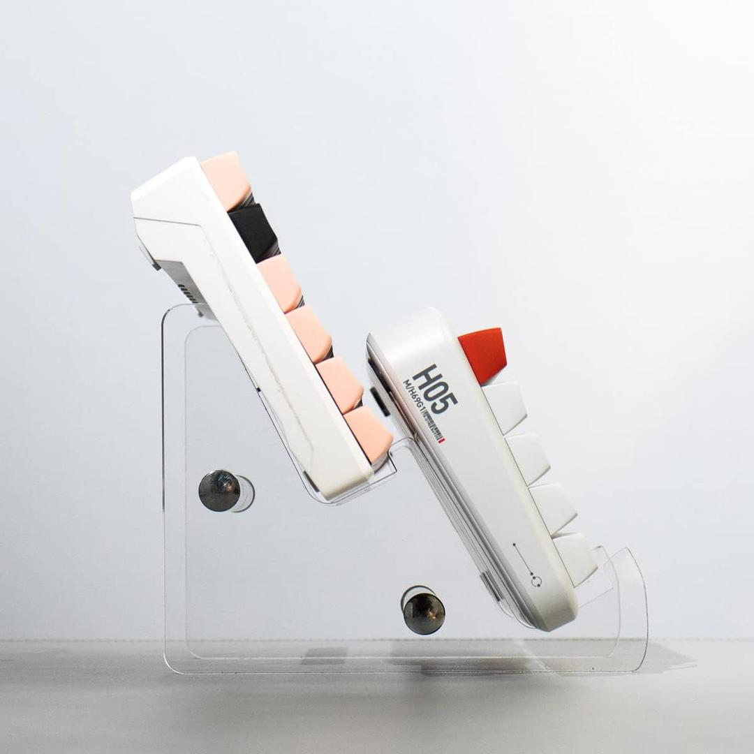 Sumgsn Keyboard Display Stand, Keyboard Storage Stand, Keyboard Holder, White Transparent Acrylic Stand for Two Mechanical Keyboard