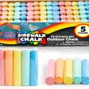 JOYIN 75 Pcs Sidewalk Chalk Set in 15 Packs, 5 Colors, Non-Toxic Jumbo Washable Chalk for Toddlers 1-3, Painting for Outdoor Art, School Supplies, Classroom Must Haves