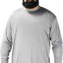 BRISIRA Mens Big and Tall UPF 50+ Sun Protection Shirts Cooling Rash Guard Long Sleeve Lightweight Quick Dry Fishing Running (Gray, XXXL)