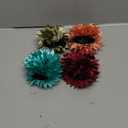 Cinaci 4 Pack Big Large Satin Daisy Floral Flower Plastic Hair Claws Clips Bow Barrettes Clamps Bun Chignon Updo Holders Hair Accessories for Women Girls (Tangerine, Mint Green, Matcha Green and Burgundy.)