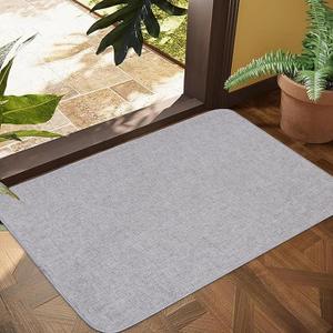 1/10 Inch Ultra Thin Indoor Door Mat, Long-Lasting & Maximum Non-Slip Rubber Backing, Washable & Stain-Resistant Entryway Mats with Powerful Dirt Trapper for Various Entrance, 29''X17'', Gray