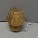 Glass Mushroom Lamp Cordless Table Lamp for Bedroom, Small Desk Bedside Lamps for Living Room, Mushroom Decor Cute Mini Modern Lamps Battery Operated for Night Stands, Aesthetic Home Living Room Decor (5.9*5.9*7.7 inches, Shattered Gold)