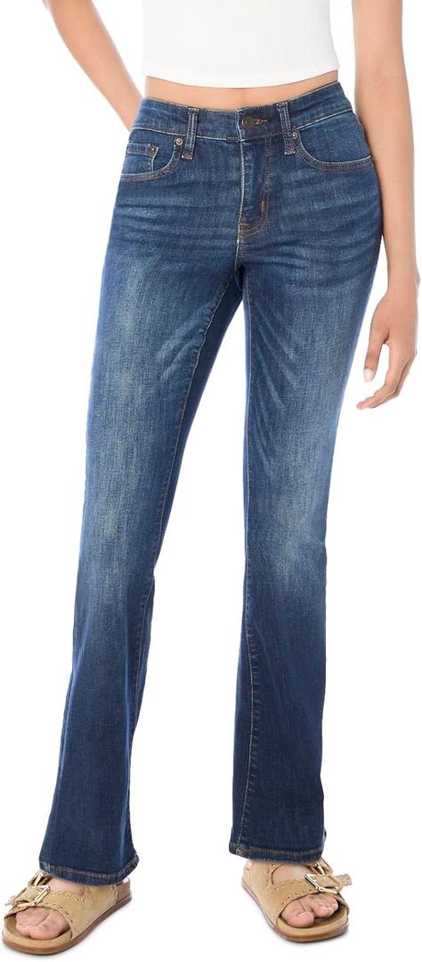 AEROPOSTALE Womens Aero Mid Rise Bootcut Jean (12, Dark Wash)