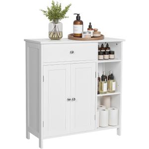 VASAGLE Bathroom Storage Cabinet, with 2 Doors, 31.5" H, Cloud White, Size: 11.8"D x 29.5"W x 31.5"H