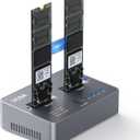 NVME to NVME, SATA to SATA SSD Cloner, ULNA DUP230 Dual-Bay Offline Clone M.2 Duplicator, USB3.2 Gen2*2 20Gbps M.2 Cloner for SSD Size 2230/2242/2260/2280/22110
