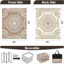 Pauwer Waterproof Outdoor Rug 10x14, Reversible Plastic Straw Patio Camping Rug, Indoor Outdoor RV Mat Carpet for Deck, Camper, Porch, Balcony, Backyard, Picnic, Boho Brown