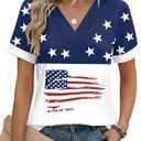 Rapbin Womens Valentines Shirt V Neck Short Sleeve Tops Basic Summer Spring Comfy Ladies Dating Soft Tees (Pink Love, L)