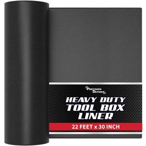 Precision Defined Professional Grade Tool Box Liner, 22 ft x 30", Black | Tool Box Drawer Liner, Shelf Liner Non Slip Mat, Thick Cabinet Shelf Liner, Toolbox Drawer Liner, 30"W x 264"L