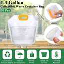 Jingmore 1.3 Gallon Collapsible Water Storage Bag Emergency Jug Container Clear Plastic Water Bladder for Outdoor Sport Camping Hiking No Leak, Freezable, Odorless, Flat Folding (No Scale)