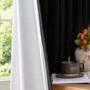 100% Blackout Curtains for Bedroom Linen Textured Insulated Thermal Drapes with Lining Black Curtains 84 Inch Length 2 Panels Set Noise Reducing Window Drapes 7ft Long Ready to Hang for Living Room  50"W x 84"L (Pack of 2), Black