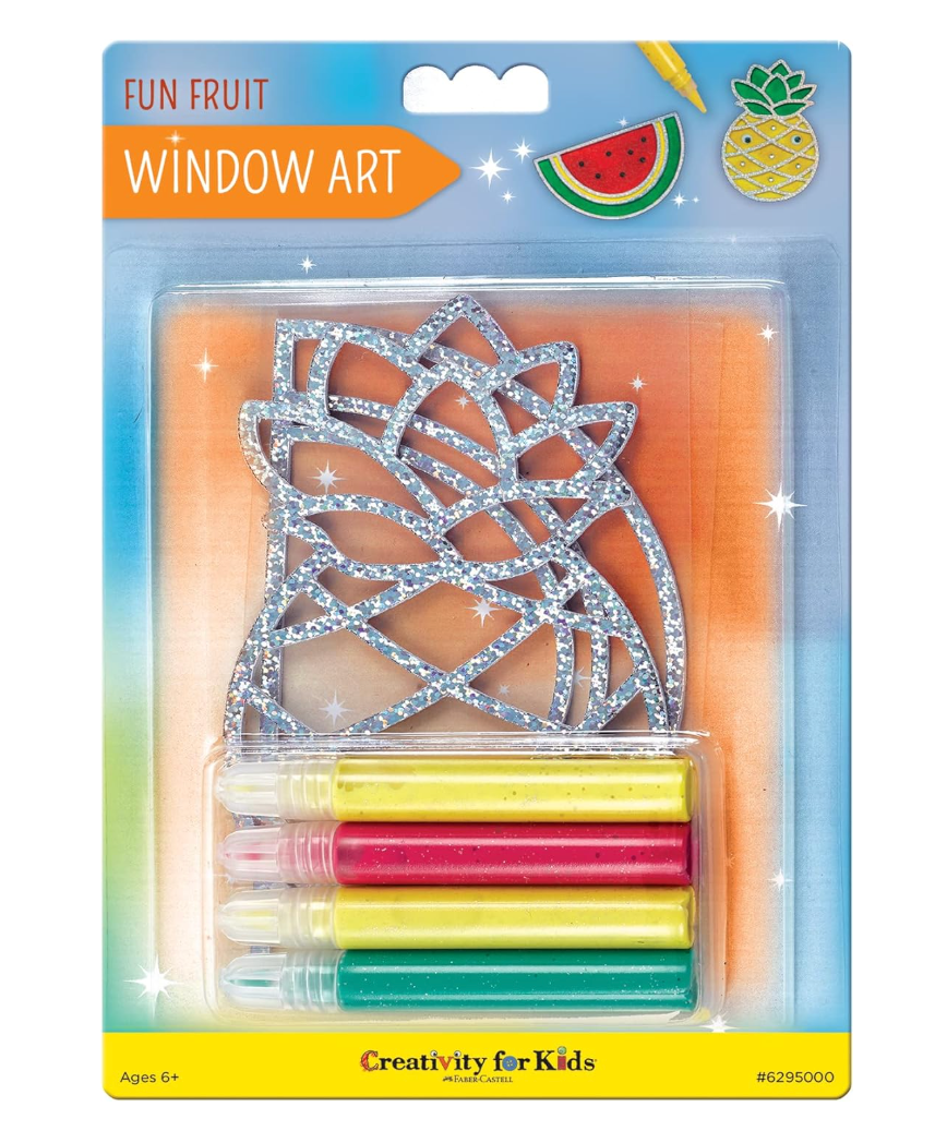 Creativity for Kids Window Art Fun Fruits - Paint and Decorate 2 Suncatchers, Create Your Own Window Art for Kids 2 Pack