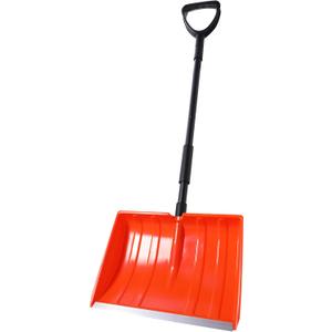 Yocada Snow Shovel for Driveway Home Garage Snow Removal Aluminum Strip with D-Grip Handle 55 inch Long Large Capacity Shovel for Garden Car Camping Outdoor, Orange