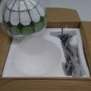 Tiffany Style Lamps Stained Glass Small Table Desk Light 15 Inches Tall Stained Glass 8 Inches Wide Lamp Shade Vintage Antique Accent Lamp Mediterranean Handmade Desk Bedside Table Night Lamp,Green