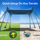 Osoeri Beach Tent, Camping Sun Shelter UPF50+ with 8 Sandbags, Sand Shovels, Ground Pegs & Stability Poles, Outdoor Shade Beach Canopy for Camping Trips, Fishing, Backyard Fun or Picnics, Blue
