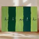 Golfing Poster Golf Landscape Art Green Minimalist Textured Wall Art Modern Aesthetic Pictures Abstract People Artwork Golf Course Painting Sports Posters for Golf Lovers Gifts 24x16in No Frame
