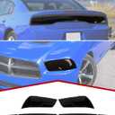 JeCar Smoked Light Covers Headlight Brake Light Bezal Guards Exterior Accessories Compatible with Dodge Charger 2011-2014, Black