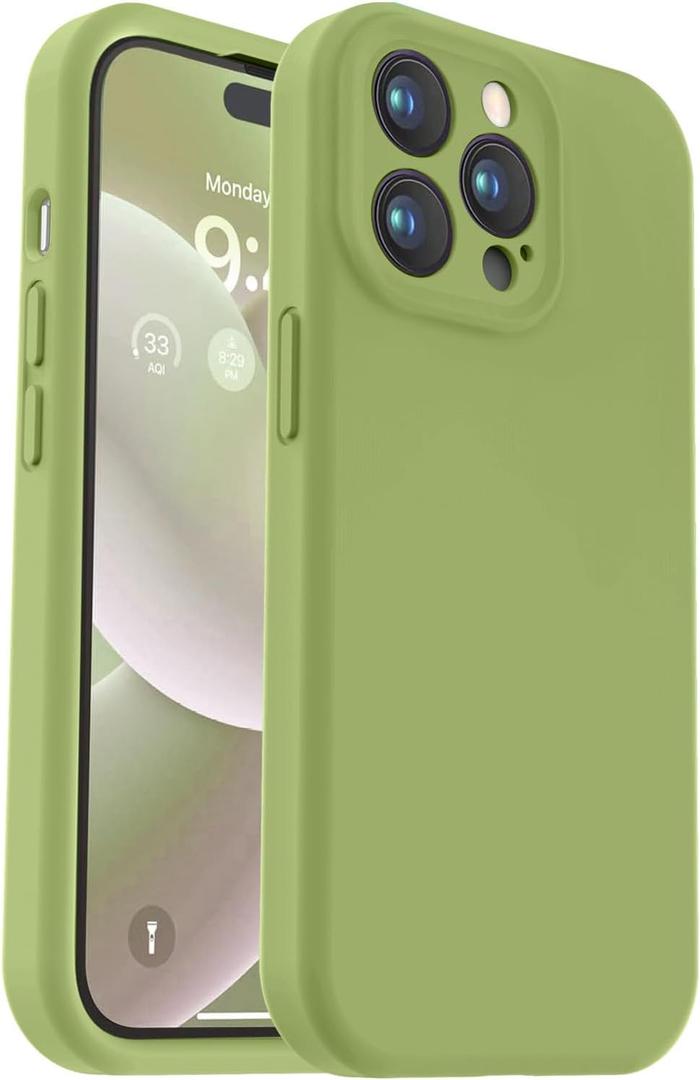 Designed for iPhone 14 Pro Max Case, Premium Silicone with [Camera Protection] [Anti-Scratch Microfiber Lining] Shockproof Phone Case for iPhone 14 Pro Max 6.7" - Cedar Green