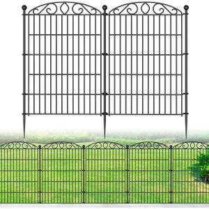 12 Panel Garden Fence - 36in H x 24 ft L, No Dig Rustproof Metal Tall Animal Barrier for Dogs Rabbits, Decorative Outdoor Border for Yard, Patio, and Flower Beds