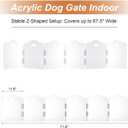 Transparent Acrylic Dog Gate Indoor, Free-Standing Pet Gate, 16" Height (Size S) Foldable 6 Modular Panels, Dog Fence for Doorways, Hallways, Stairs, No Drilling, Perfect for Puppies and Small Pets