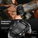 ULTIMAL Rugged Case with Band for Apple Watch 46mm,Compatible with Apple Watch Series 11/10, Military Grade Shockproof Bumper Cover for iWatch Tactical Band Men (46mm,Grey)