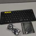 Samsers Full-Size Foldable Bluetooth Keyboard, KF08S Wireless Folding Keyboards with PU Leather Cover, Portable Travel for iPhone iPad Smartphone Tablet Laptop, Android Windows Mac OS, Black