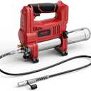Brushless Power Grease Gun Compatible with Milwaukee 18V Battery (Tool ONLY), 10,000 PSI, 5 Variable Speed, 30" Hose 14OZ Capacity for Bulk & Cartridge Grease, Safety Lock, LED, Low-Voltage Protection (Red)
