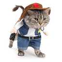 Amazon.com : NACOCO Cowboy Dog Costume with Hat - Cat & Small Dog Clothes - Blue (X-Small) : Pet Supplies