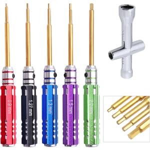 Mini Hex Screwdriver Set for Axial SCX24 1/24 RC Crawler Small Hex Driver 0.9mm 1.27mm 1.3mm 1.5mm 2.0mm & Wheel Wrench Mini Hex Screwdriver Set for Axial SCX24 1/24 RC Crawler Small Hex Driver 0.9mm 1.27mm 1.3mm 1.5mm 2.0mm & Wheel Wrench