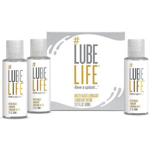 LUBELIFE Water-Based Lube Personal Lubricant for Men, Women & Couples, Travel Size, Non-Staining, Easy Clean-Up, Toy-Safe, 3 x 2 Fl Oz