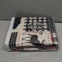 Christmas Duvet Cover King, Soft Brushed Microfiber Comforter Cover Sets, Reindeer Printed Holiday Theme Bedroom Decorative Bedding (King Size, Christmas Plaid Deer) (Black)