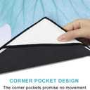 QiyI Yoga Towel with Travel Bag, Microfiber Mat-Sized Hot Yoga Towels, Non Slip Blanket with Corner Pockets, Quick Dry Mat Towel for Bikram, Pilates, Fitness - 70"x26", Pebbles & Blue White Flowers