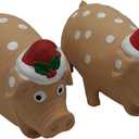 2 Pack Christmas Pig Dog Toys for Interactive Dogs Latex Squeaky Santa Toy Pet Gift for Medium Large Dogs