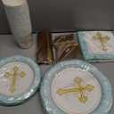 First Communion Decorations Baptism Plates and Napkins Serves 25, First Holy Communion Party Supplies God Bless Religious Christening Ceremony Baptism Decorations