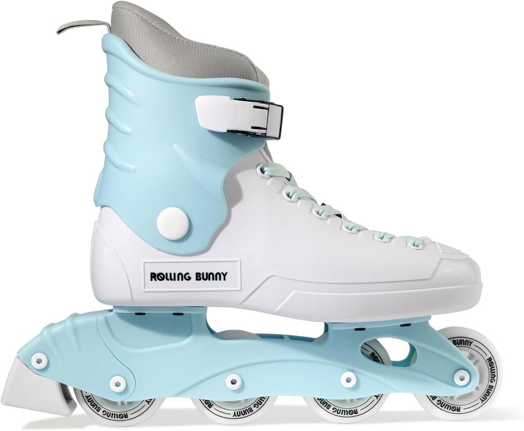 Inline Skates for Women Girls - Adult Inline Skates for Outdoor and Indoor, with Durable Outer Shell and Ankle Support, ABEC-7 Bearings, Solid and Comfortable (US Women 9, Blue / White)
