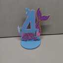 Mermaid Birthday Number Sign Centerpiece for Girls Wooden Mermaid Party Number Table Sign Decoration Supplies for Birthday Anniversary(Number 4)