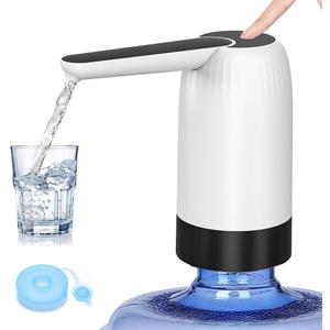 Myvision 5 Gallon Jug Drinking Water Dispenser, Portable Water Dispenser fro 3 Gallon Bottle, USB Electric Water Bottle Pump, 2-5 Gallon Water Jug Switch-White