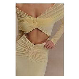 Rafaella Slunky And Meshki Maxi Dress, Lemon, XL