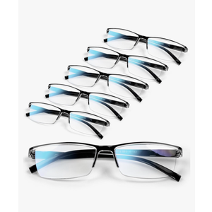 6 pack Executive Style Reading Glasses Men - Durable Readers with 99% Blue Light Blocking - Comfortable Fit with TR90 Frames