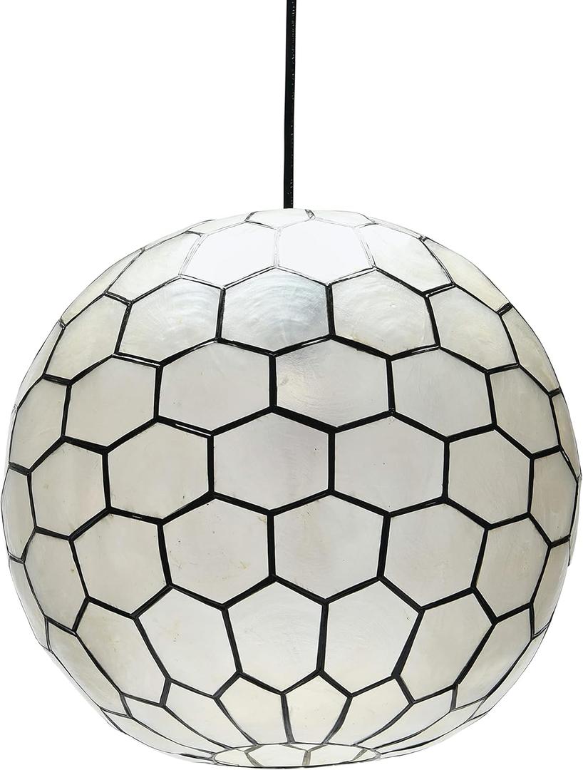 Capiz Honeycomb Ceiling Light (Black)