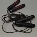 Jump Rope, Tangle-Free Rapid Speed Jumping Rope Cable with Ball Bearings for Women, Men, and Kids, Adjustable Steel Jump Rope with Foam Handles for Home Gym Exercise Fitness Workout Equipment & Slim Body (Black+Red)