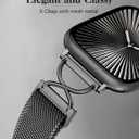 Sleek Elegant Magnetic Strap Compatible with Apple Watch Band 41/40/38/42/44/45/46/49mm for Women Stainless Steel Strap with X-Shaped Clasp for iWatch 10/9/8/7/6/5/4/3/2/1/Ultra(1/2) (Black)