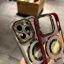 for iPhone 16 Pro Max Colorful Glass Beads,Bling Magnetic Holder Transparent Phone Case,Suitable for Magsafe,Light Luxury and Simplicity,Green