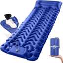 MOXILS Sleeping Pad, Ultralight Inflatable Sleeping Pad for Camping, Built-in Pump, Ultimate for Camping, Hiking, Airpad, Carry Bag, Repair Kit, Compact & Lightweight Air Mattress(Blue)