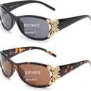 JM 2 Pack Bifocal Reading Sunglasses for Women Fashion Sun Readers Outdoor Reading Glasses UV400 Protection (Black & Tortoise)