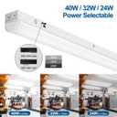 DAKASON 4FT LED Linear Ceiling Light Fixture 8 Pack, 40W/32W/24W, 3CCT