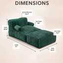 Giant Bean Bag Chair — Plush Faux Fur, Foldable Memory Foam Lounger, Removable Washable Cover for Living Room, Gaming & Lounge (Stripe Green)