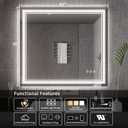 Bathroom Mirrors for Wall, 40x36 Inch Gradient Front and Backlight Lighted Mirror, 3 Colors Dimmable CRI>90 Double Lights, IP54 Enhanced Anti-Fog, Hanging Plates Wall Mount Smart Mirror