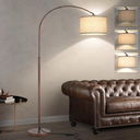 Dimmable Arc Floor Lamps for Living Room, Mid Century Floor Lamp, Antique Bronze Standing Lamp with Adjustable Hanging Shade, Tall Pole Lamp Reading Light for Bedroom, Over Couch, 9W LED Bulb Included