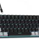 MageGee Portable 60% Mechanical Gaming Keyboard, MK-Box LED Backlit Compact 68 Keys Mini Wired Office Keyboard with Red Switch for Windows Laptop PC Mac - Black/Grey