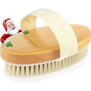 POPCHOSE Dry Brushing Body Brush, Natural Bristle Dry Skin Exfoliating Brush Body Scrub for Flawless Skin, Cellulite Reduction, Lymphatic Drainage and Blood Circulation Improvement (1 Count (Pack of 1))